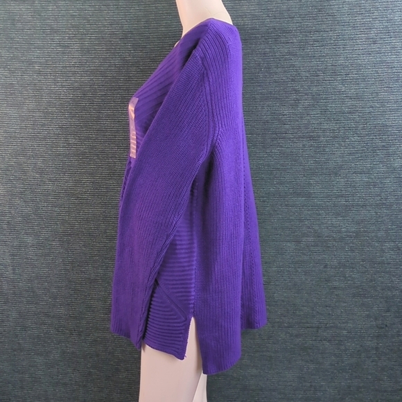 Dana Buchman Royal Purple Mixed Stitch Sweater - Picture 7 of 17